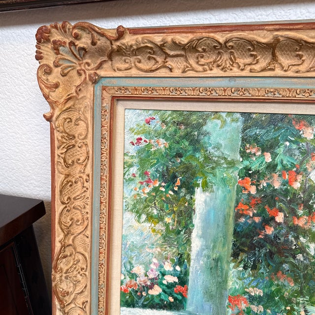Freilberger Still Life Table on the Patio Painting Signed For Sale - Image 11 of 12