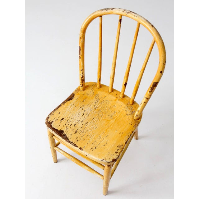 Early 20th Century Antique Yellow Painted Windsor Style Chair For Sale - Image 5 of 14