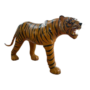 Late 20th Century Anglo-Indian Leather Wrapped Life Sized Tiger