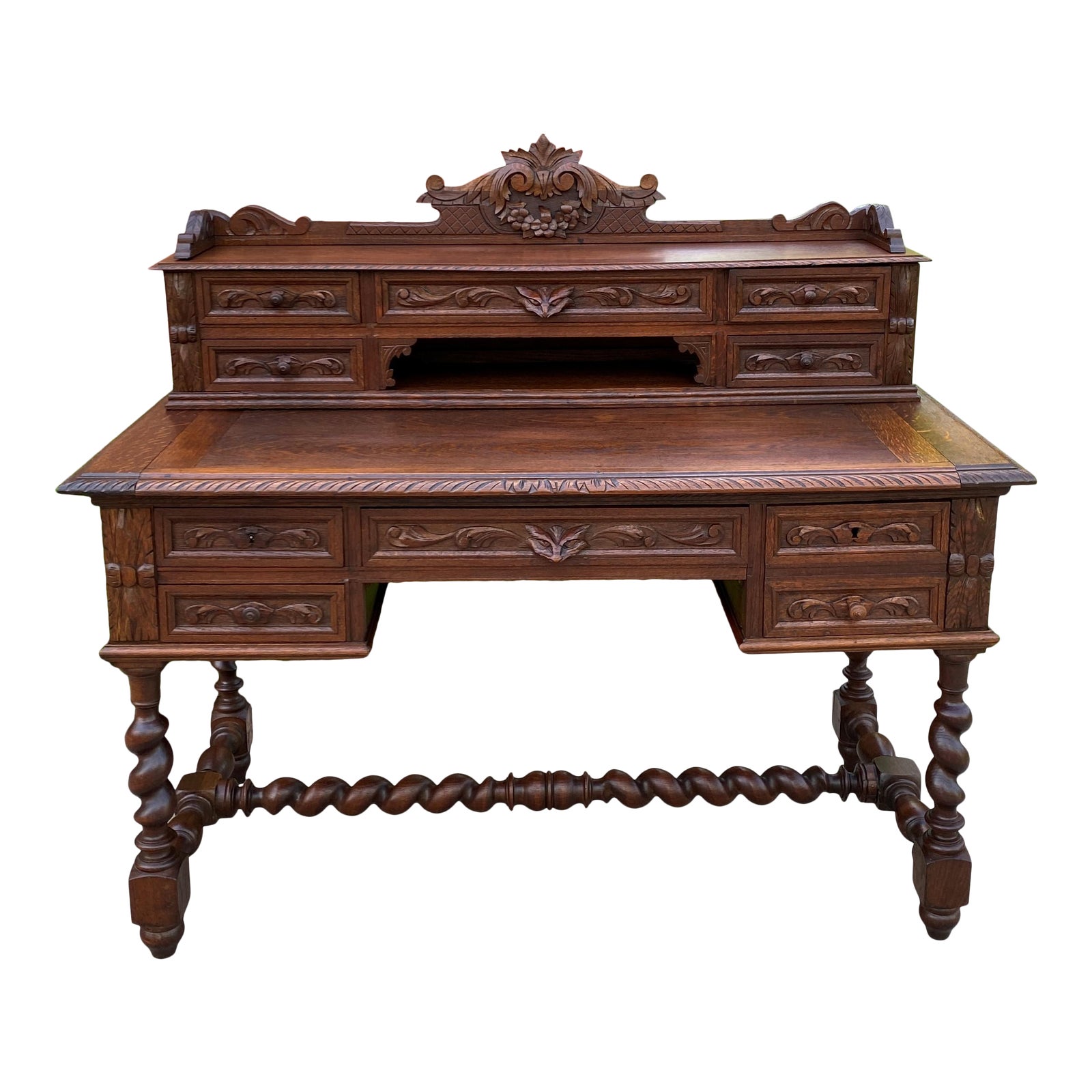 Antique French Renaissance Revival Desk Office Library Desk Chairish