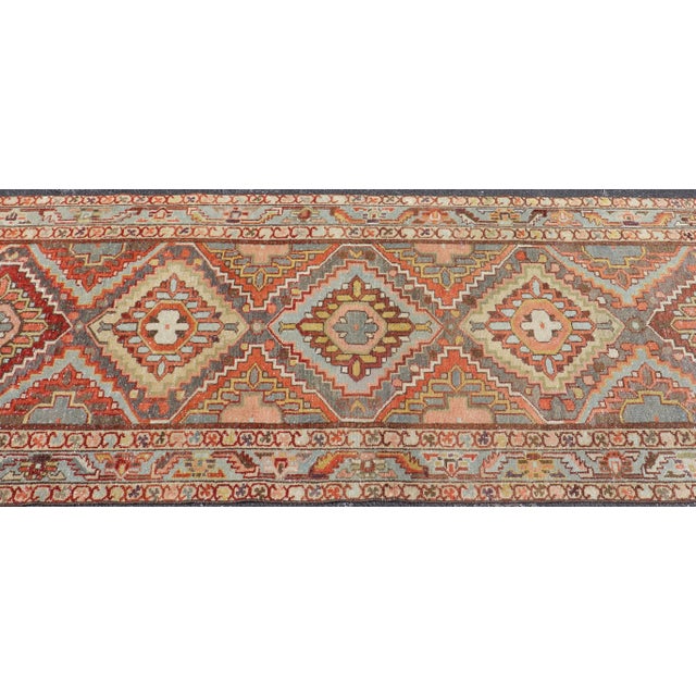 Antique Persian Bakhtiari Runner With Geometric Medallions in Taupe and Rust For Sale - Image 9 of 13