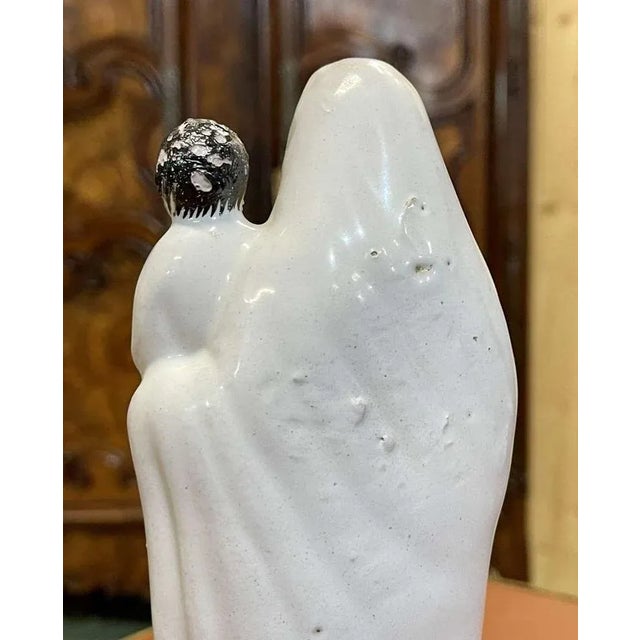 White Earthenware Saint Mary Figure, 1900s For Sale - Image 6 of 10