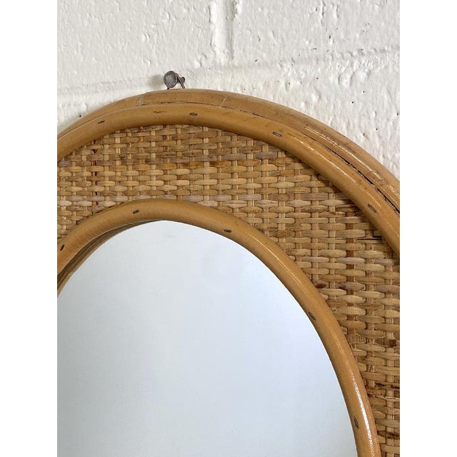 Wicker and bamboo mirror from the 70s.