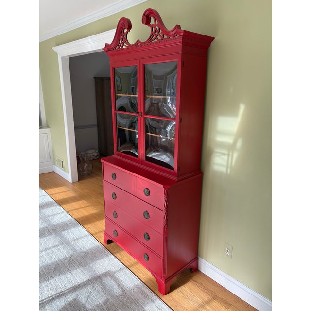 1960s Vintage Mid-20th Century Secretary Desk Made by Union-National Inc. (Jamestown, New York). For Sale - Image 5 of 6
