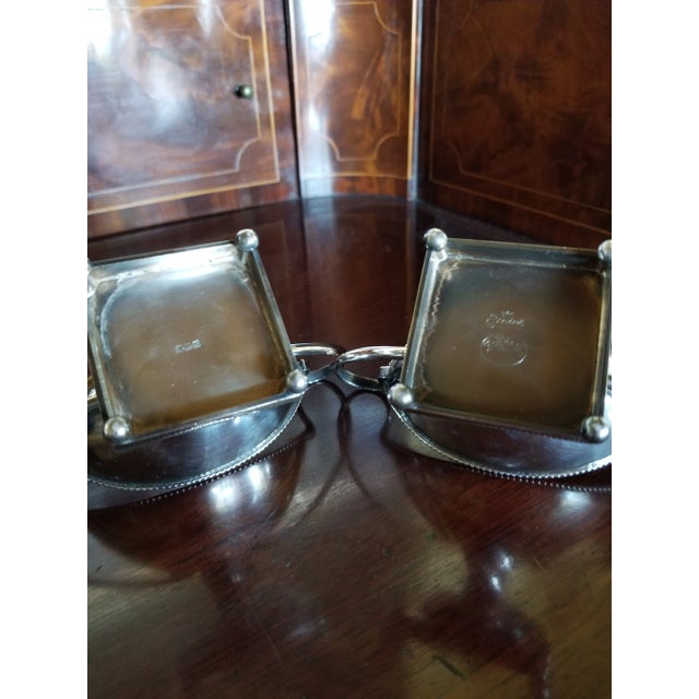 Silver Plated Cobalt Blue Salts - a Pair For Sale - Image 4 of 5