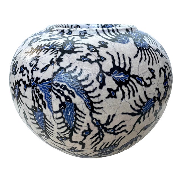 2014 Pottery Barn Design Sample Indonesian Batik Vase Chairish