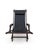 Folding hammock in solid wood and black leather with a safari-style headrest, 1950s. The hammock allows for a gentle...