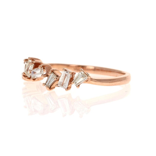 0.52 Carat Diamond 14 Karat Rose Gold Band Size 7 For Sale - Image 4 of 5