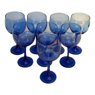 Cobalt Blue Libbey Glasses - Set of 8 For Sale