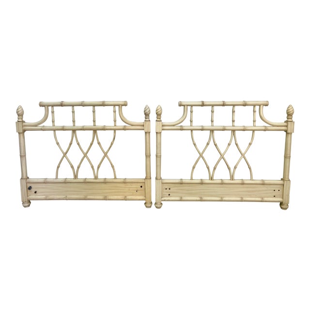 Faux Bamboo Chippendale Pagoda Twin Headboards a Pair Chairish