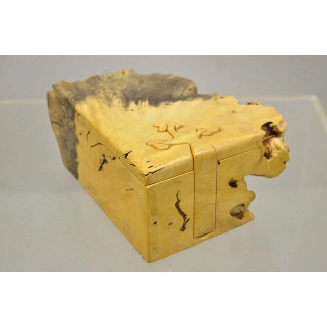 Wood Late 20th Century Richard Rothbard Mid Century Modern Burl Wood Live Edge Puzzle Jewelry Box For Sale - Image 7 of 10