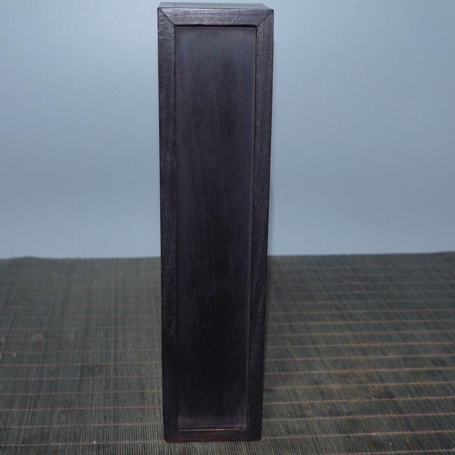 Vintage Rosewood Sliding Box With Abalone Shell & Turquoise Inlay - Long Jewelry or Incense Box For Sale - Image 4 of 9