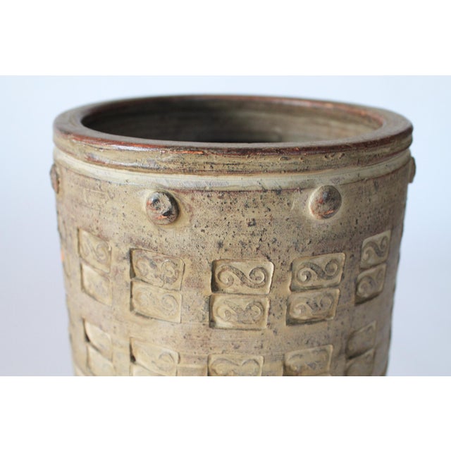 Ceramic Mid-Century Studio Art Pottery Umbrella Stand For Sale - Image 7 of 8
