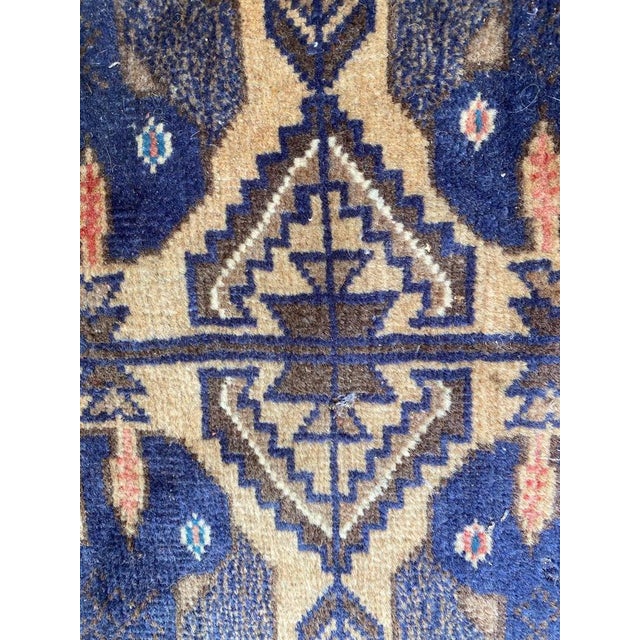 Blue Vintage Belutch Rug, 1980s For Sale - Image 8 of 15