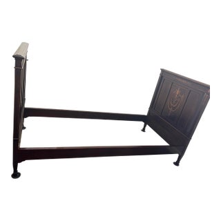 Extra Long, Victorian/Napoleon III Era Twin Bed, Headboard, Footboard and Side Rails, Marquetry Inlay, Walnut, C1870’s For Sale