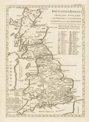 Antique Map of Britain in Roman Times, 1806