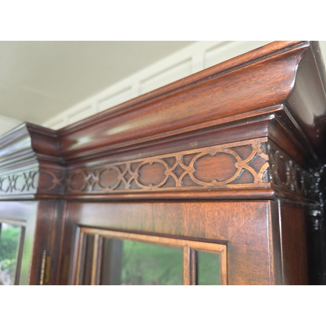 Chippendale Hickory Chair 70's Era 2 Piece Mahogany Cabinet For Sale - Image 3 of 8