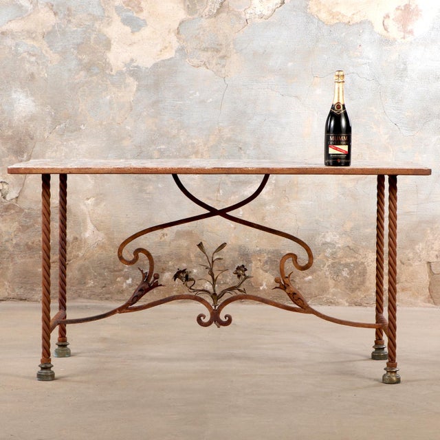 Late 19th Century Spanish Iron and Tile-Top Table, Late 19th C. For Sale - Image 5 of 7