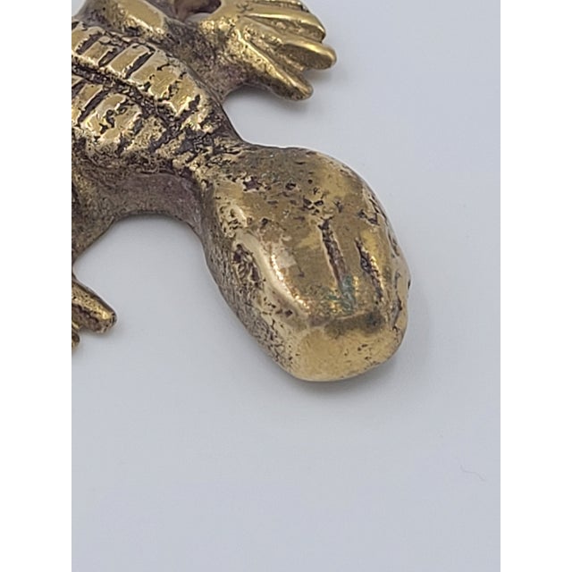 Mid 20th Century Solid Brass Lizard Wall Hook For Sale - Image 10 of 11