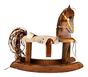 20th Century Handmade Wood Leather Rocking Horse Pony
