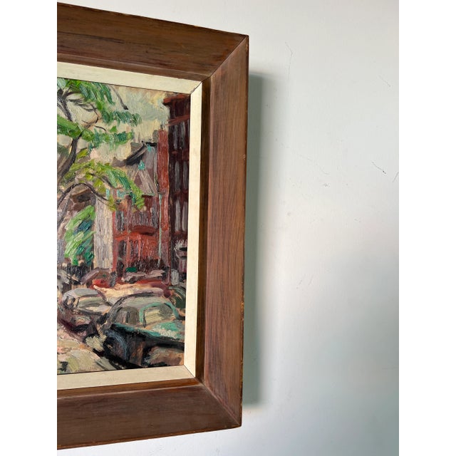 Vintage Paris Street Scene Impressionist Original Oil Painting , Signed/ Sold For Sale - Image 10 of 12