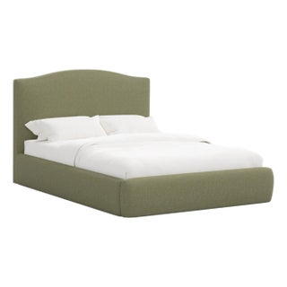 Camille Laurel Linen Blend Platform Bed, California King For Sale