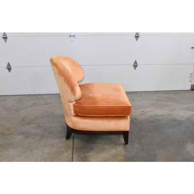 Century Furniture Velvet Peach/Orange Slipper Chair For Sale In Columbus - Image 6 of 11
