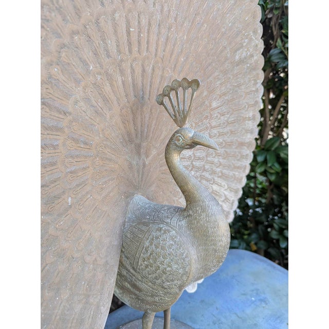 A rare piece and one of its kind. Vintage peacock statue, 100% brass. Handmade by skilled artisans Eclectic transitional...