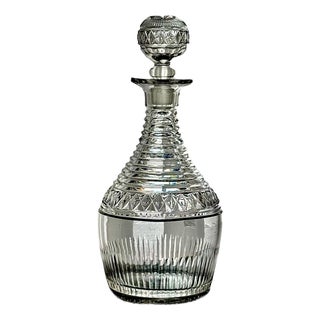 English Georgian Cut Glass Decanter with Cut Glass Stopper, 1800-1835 For Sale