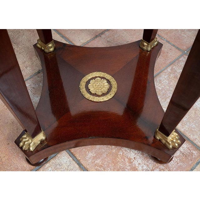 Antique Return of Egypt Coffee Table in Mahogany with a Marble Top, France, 1800s For Sale - Image 5 of 7