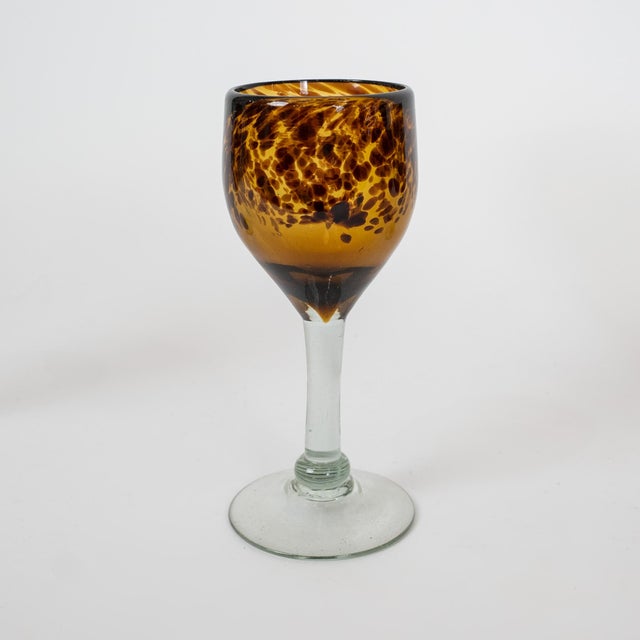 1950s Mid-Century Italian Handblown Glass Goblets - Set of Six For Sale In New York - Image 6 of 12