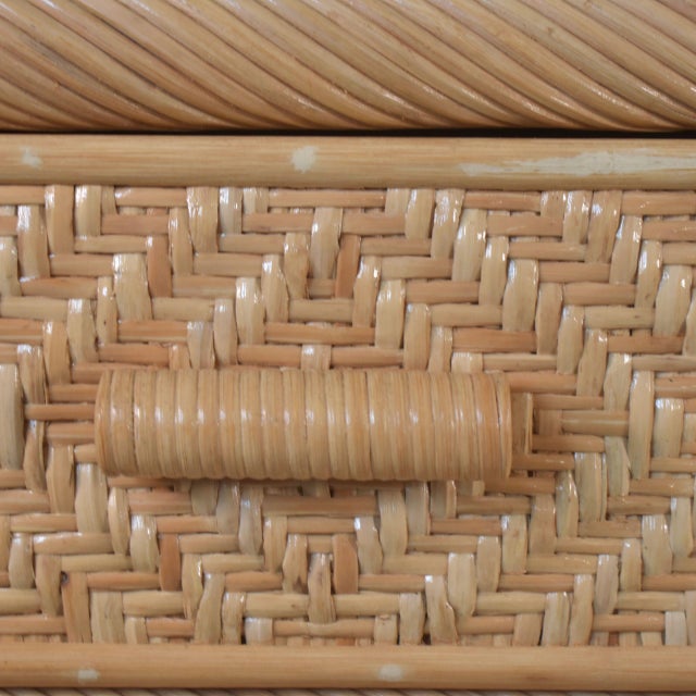 Wood 1970s Woven Rattan and Pencil Reed Dresser For Sale - Image 7 of 7