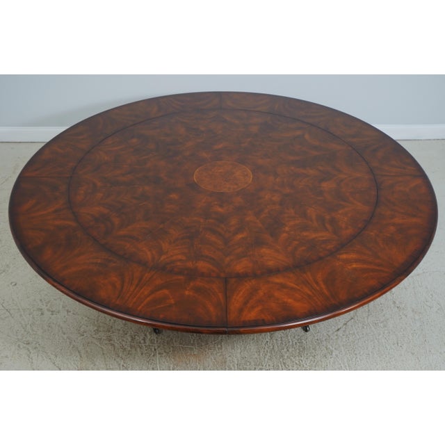 Theodore Alexander Large Round Mahogany Dining Room Table For Sale - Image 14 of 18
