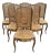 Vintage Cane Back Louis XV Rush Seat Dining Chairs - Set of 6 For Sale