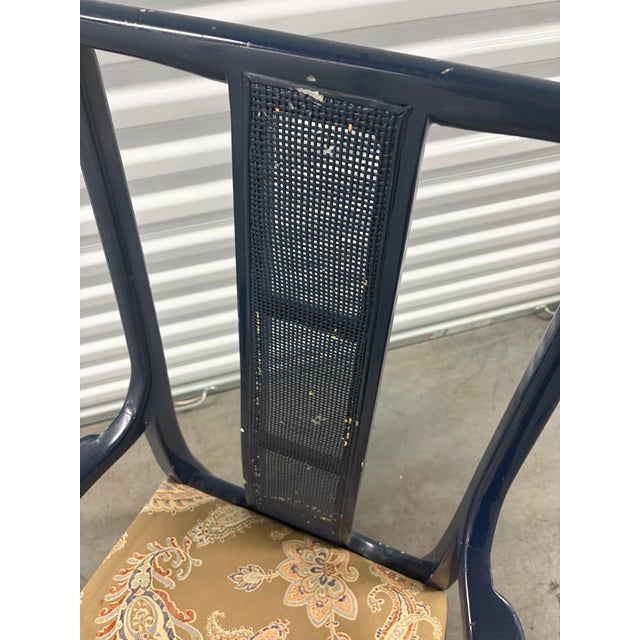 Asian Vintage John Stuart Asian Modern Cane Back Armchair For Sale - Image 3 of 12