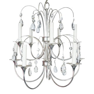 Mid-Century Modern Curvilinear Silver Plated Chandelier For Sale