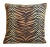 Custom-tailored designer big cat tiger stripe fabric pillow. Gold cotton-velvet on the reverse. Custom cord trim. Zipper...
