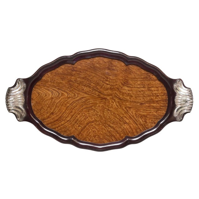 1930s Art Deco Burlwood Serving Tray For Sale In Austin - Image 6 of 17