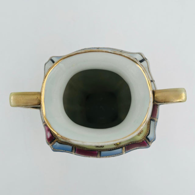 Antique Imperial Nippon Gold Trimmed Cherry Blossom Vase For Sale - Image 9 of 11