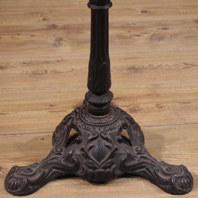 20th Century French Iron Bistro Table with Marble Top, 1970s For Sale - Image 9 of 13