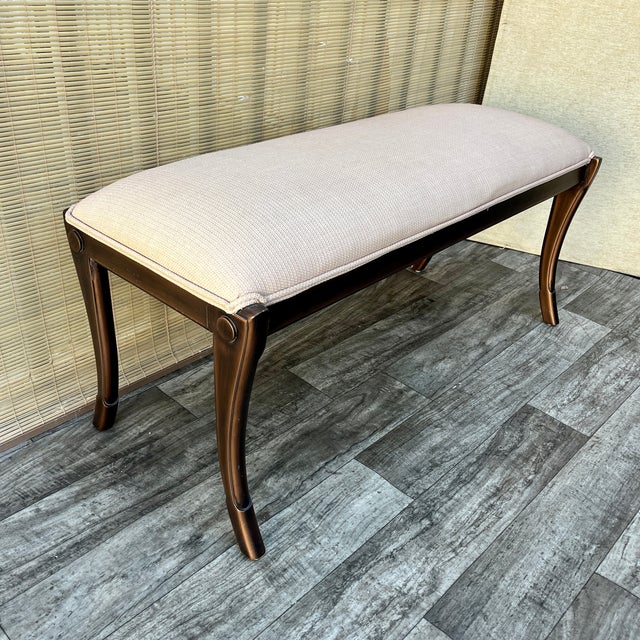 Kreiss Early 21st Century Art Deco Revival Upholstered Bench by Kreiss Collection Furniture. For Sale - Image 4 of 18