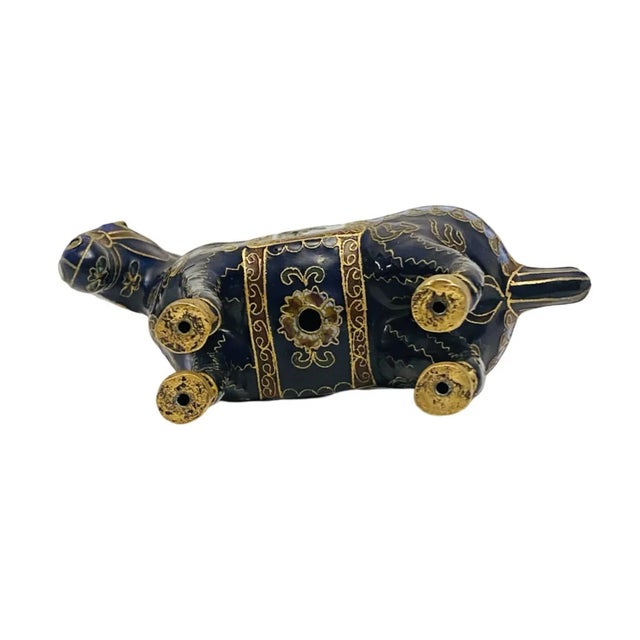 Metal Vintage Tang Style Cloisonne Metal Tall Horse Sculpture. For Sale - Image 7 of 7