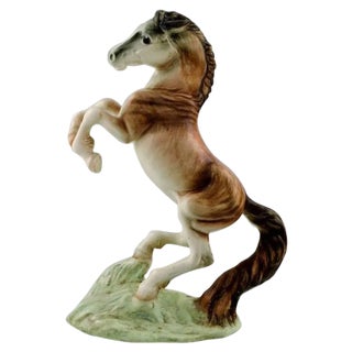 Large Rearing Horse Figurine in Porcelain from Goldschneider, 20th Century For Sale