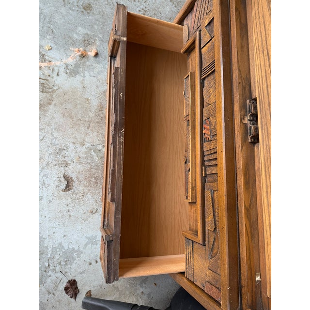 1970s Lane Brutalist-Style Pueblo Armoire For Sale In Detroit - Image 6 of 13