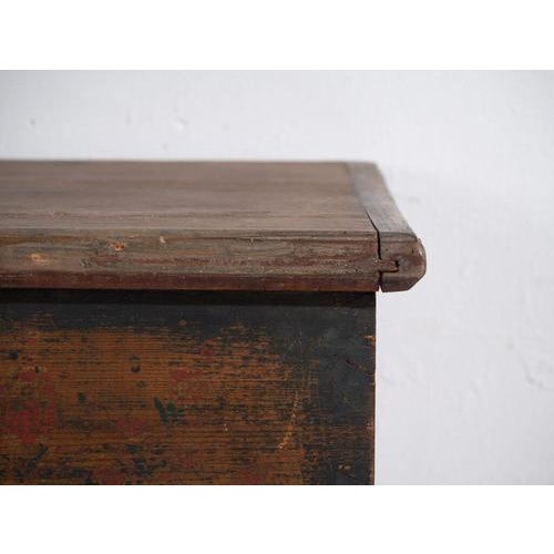 Wood Antique Folk Art Trunk For Sale - Image 7 of 11