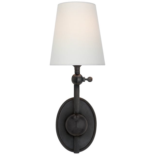 Alton Pivoting Sconce in Bronze with Linen Shade Designer: Thomas O'Brien Finish: Bronze Height: 16.5" Width: 6"...