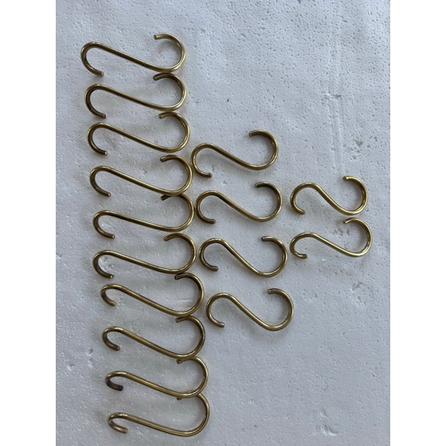 Handcrafted Vintage Solid Brass Hanging Pot Rack For Sale - Image 9 of 12