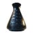 Vintage Danish Black Geometric Pottery Vase from Langeland, 1970s For Sale