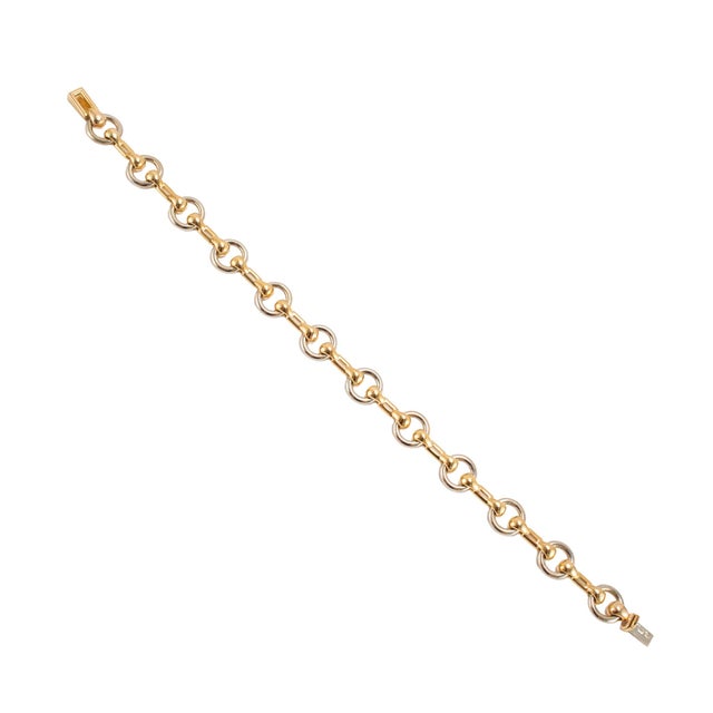 Brand: Cartier Gender: Unisex Metal Type: 18K Yellow & White Gold Length: 7.50 inches Width: 9.65 mm Weight: 19.43 grams...