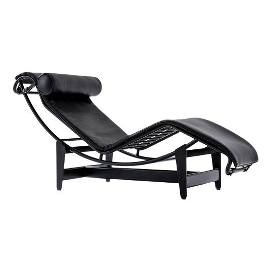 LC4 Black Lounge Chair by Le Corbusier, P. Jeanneret and Charlotte Perriand for Cassina For Sale
